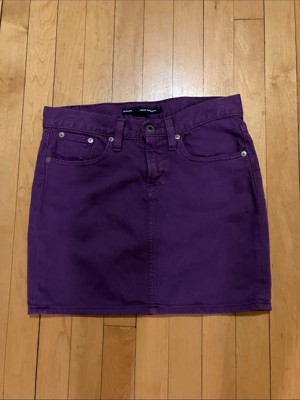 Ralph Lauren Sport Vintage Purple Denim Mini Skirt Size 26